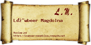Löwbeer Magdolna névjegykártya
